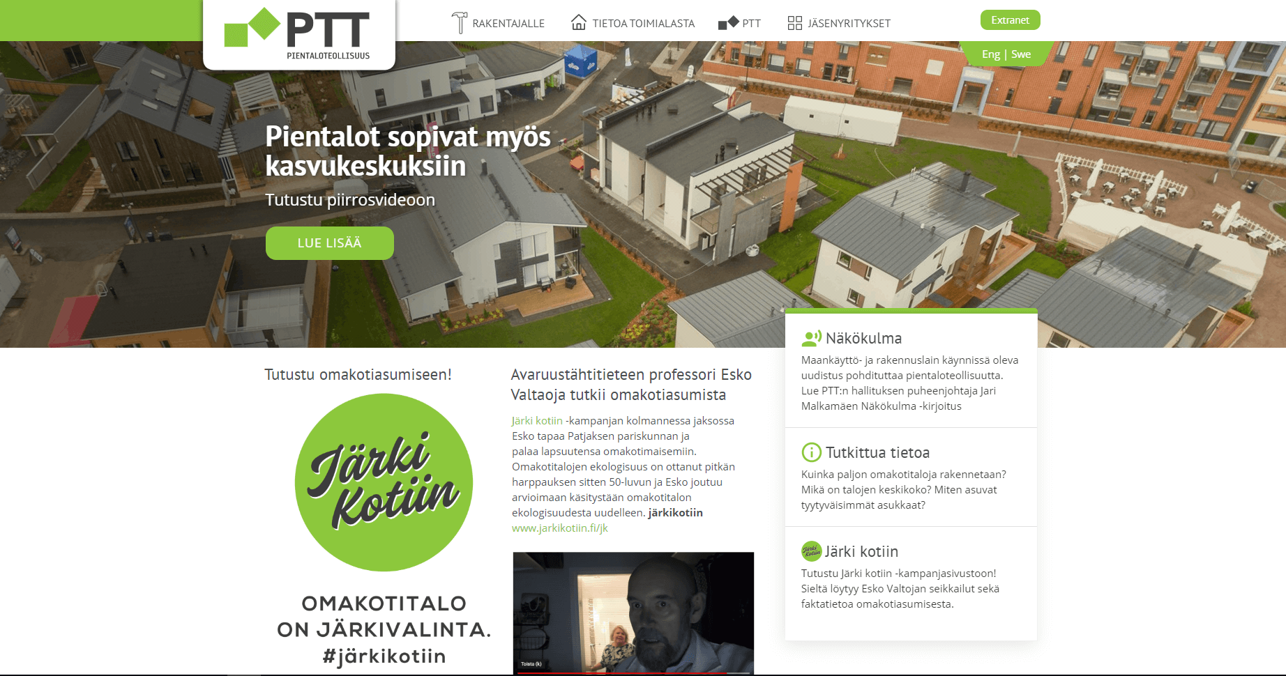 PTT Pientaloteollisuus etusivu