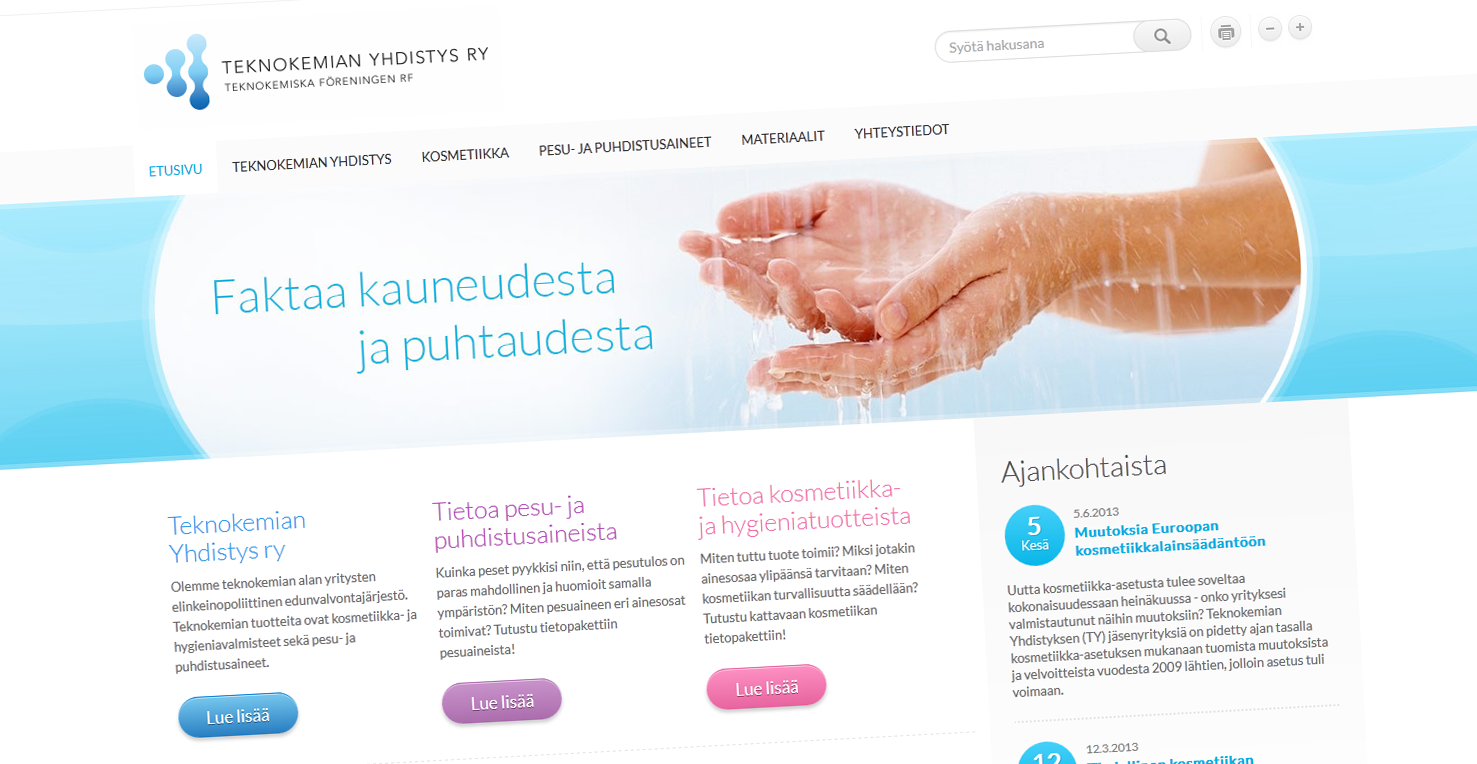 Teknokemian yhdistys verkkosivut
