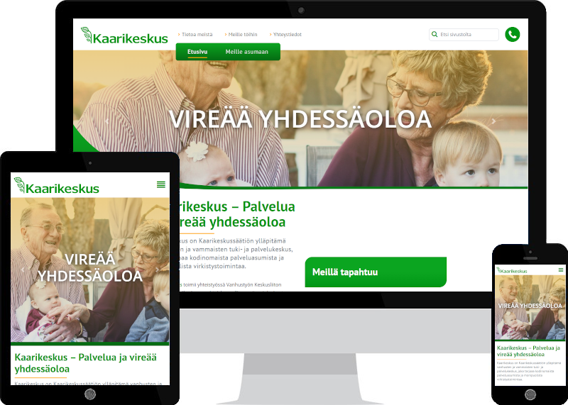 WordPress-kotisivut Kaarikeskukselle