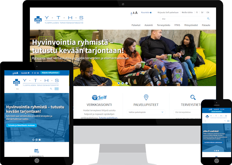 Uusi saavutettava verkkopalvelu YTHS:lle