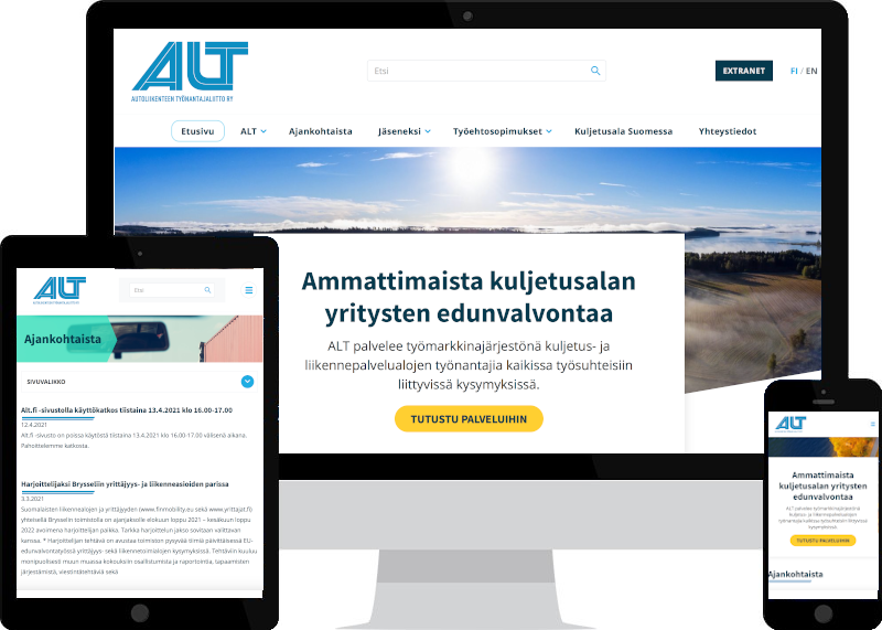 Verkkosivut ja yritysilme ALT ry:lle Verkkovaraanilta